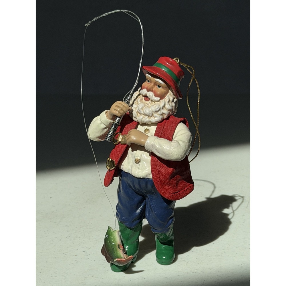 Vintage Fishing Santa Ornament 1996 "This Big!" Hallmark Keepsake Artist Ed Seal - Picture 8 of 8
